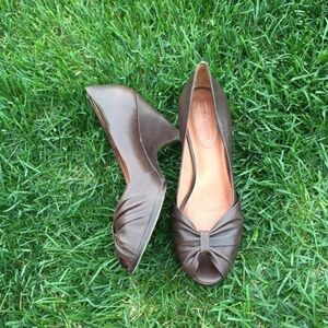 Corso Como Brown Leather Wedges 8
